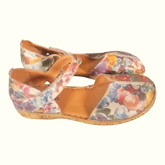 Josef Seibel Women's Floral Velcro Ankle Strap Rosalie 42 Handstitch EU 41 - Picture 2 of 9